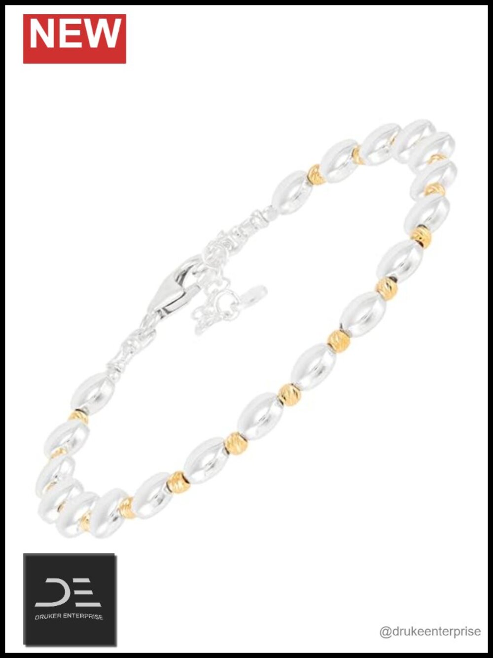 Silpada Limitless Crystal Hematite Beaded Bracelet 14K Yellow Gold Plated